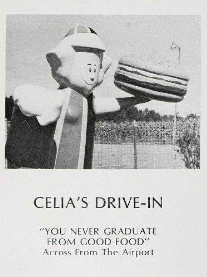 Celias Drive-In - 1970S High School Yearbook Ad